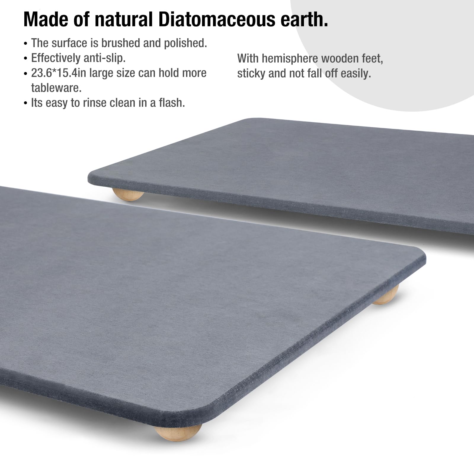 ZACELOVE mat in use holding dishes and cups keeping countertop dry