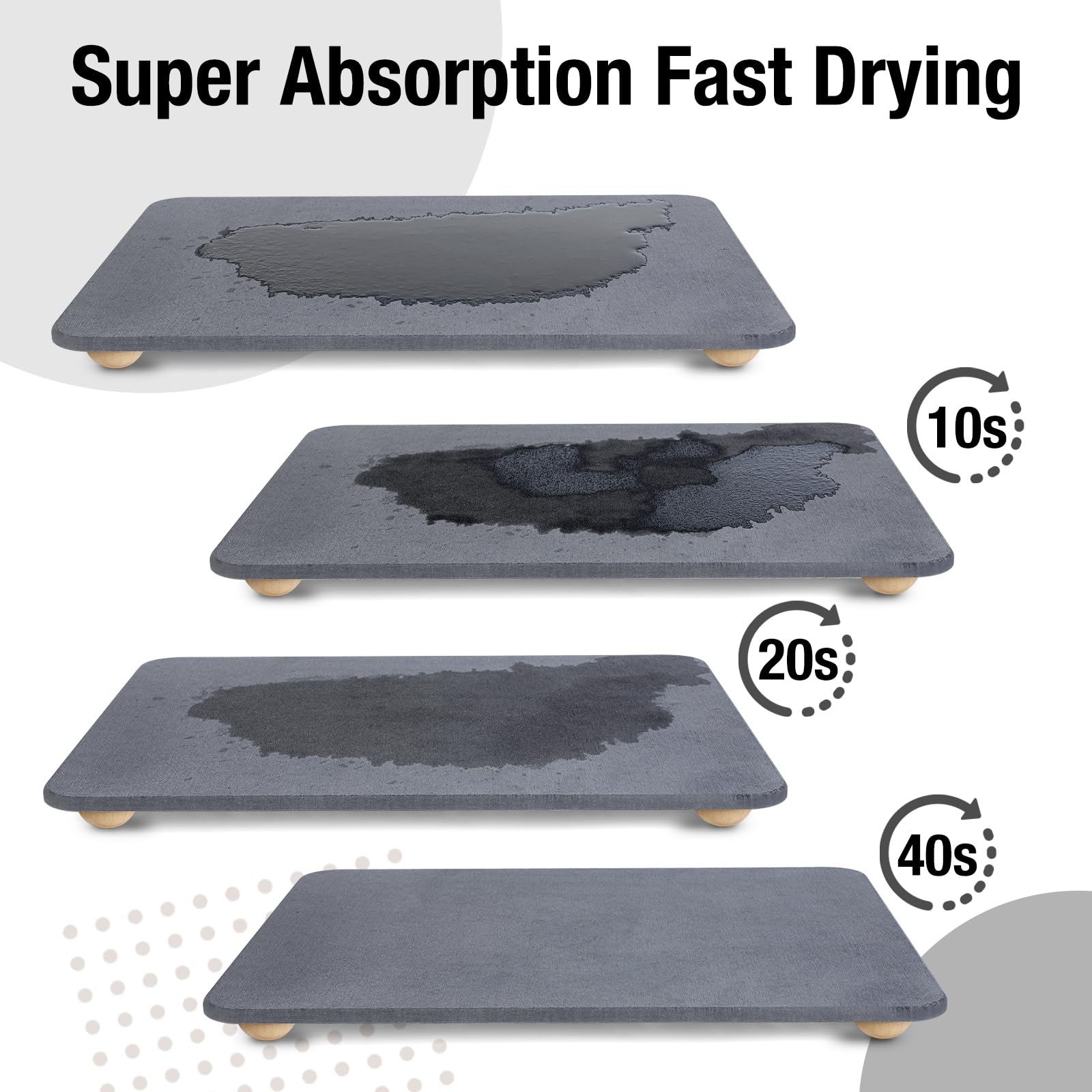 ZACELOVE hemisphere wooden feet detail lifting mat for airflow and stability