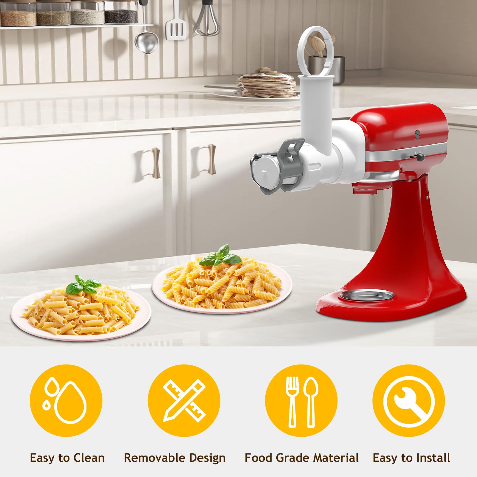 ZACME six outlet plates arrayed, offering six pasta shapes for variety