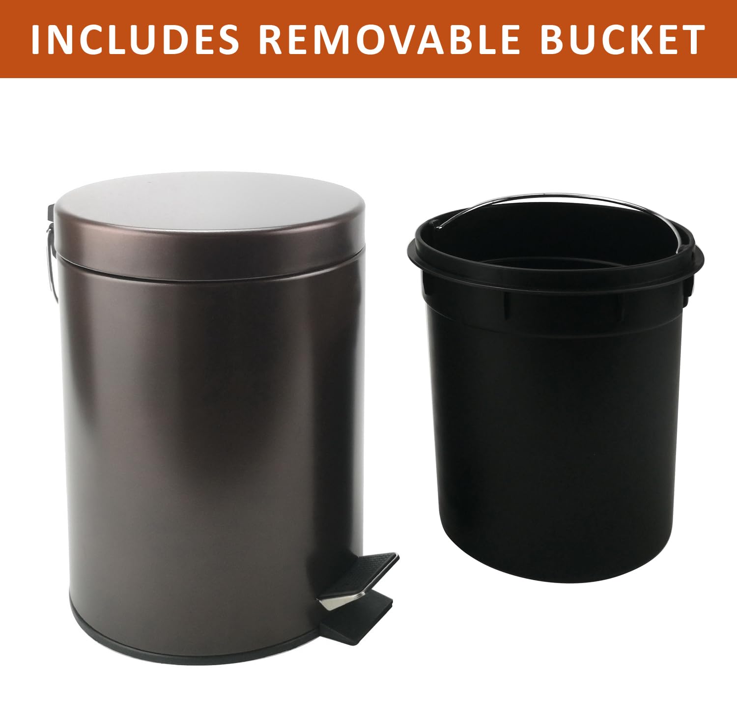 Zahari Home removable inner bucket lifted out for easy emptying and fast cleaning