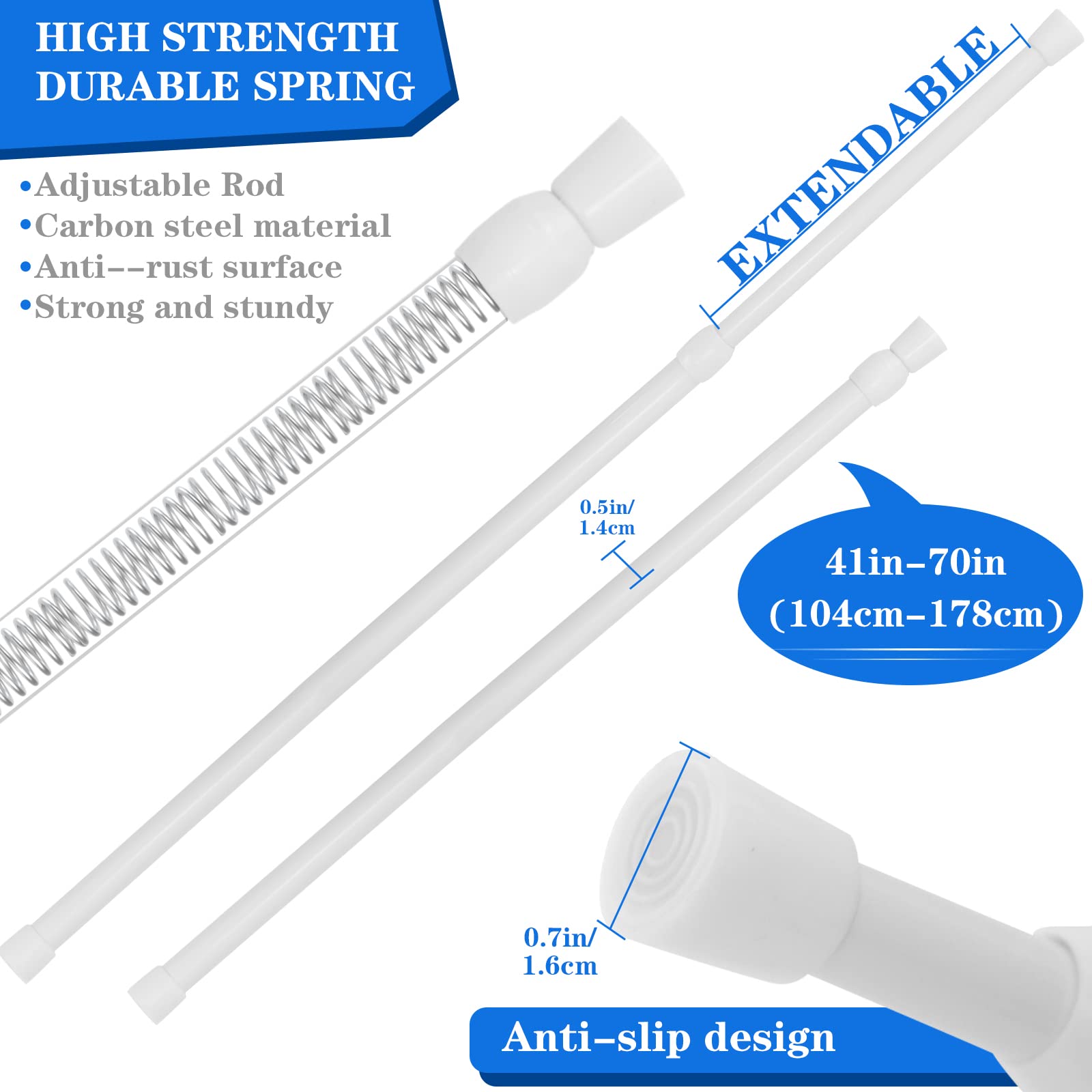 ZAIKEHHA close-up of stainless-steel spring and end cap, durable secure grip