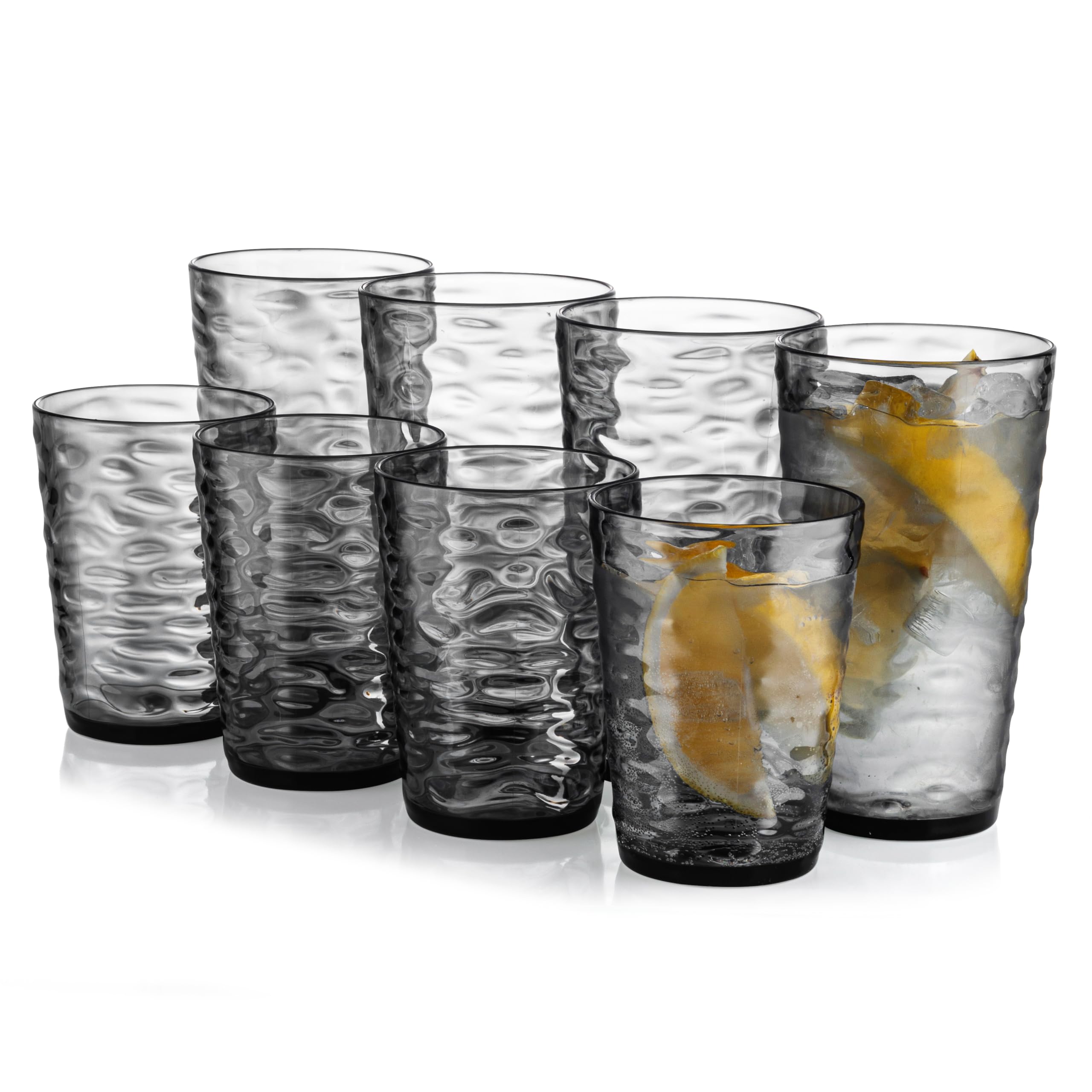 ZAINCA front view of gray tumblers set showing elegant, durable design