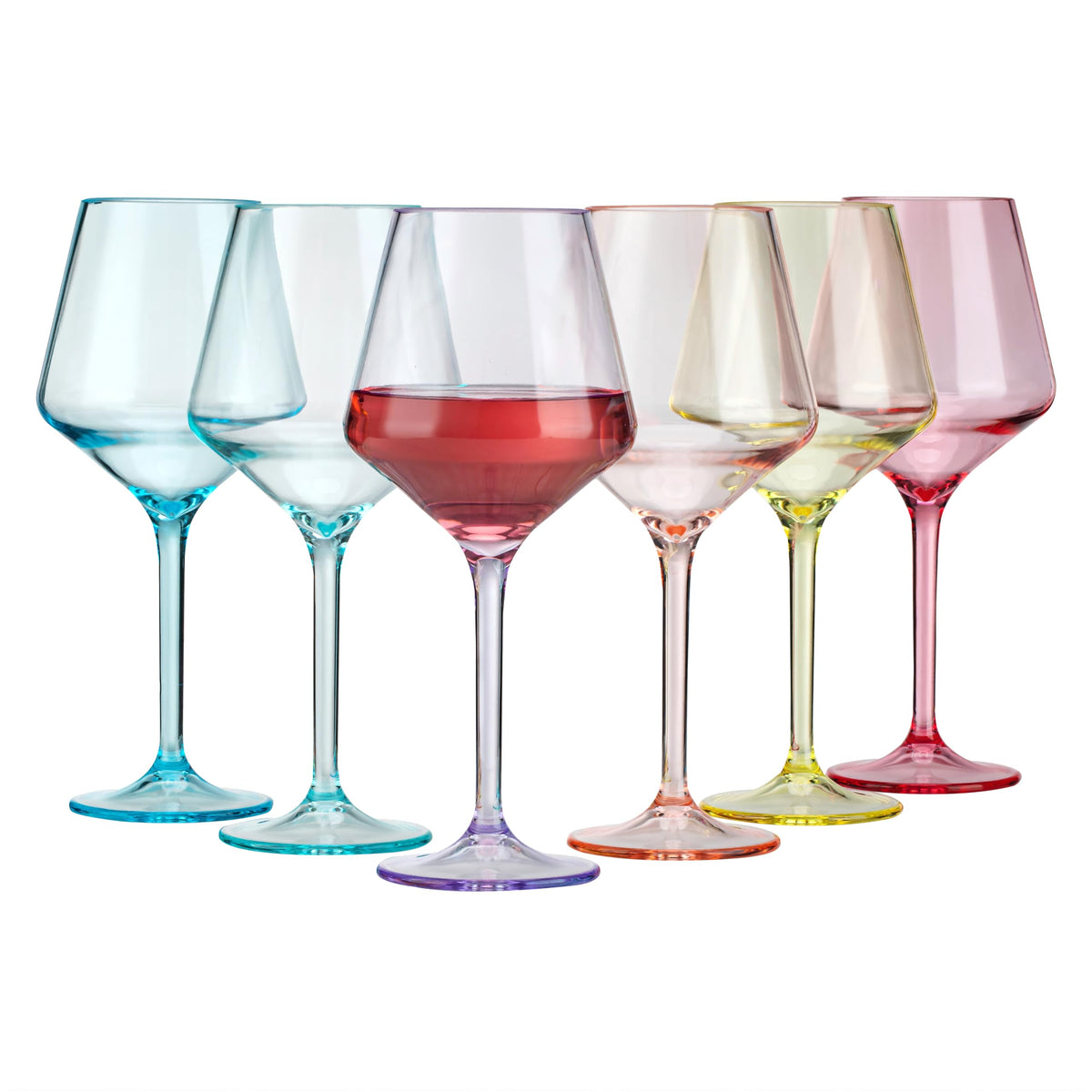 ZAINCA stem glass front view showing elegant profile and 16oz capacity for stylish serving