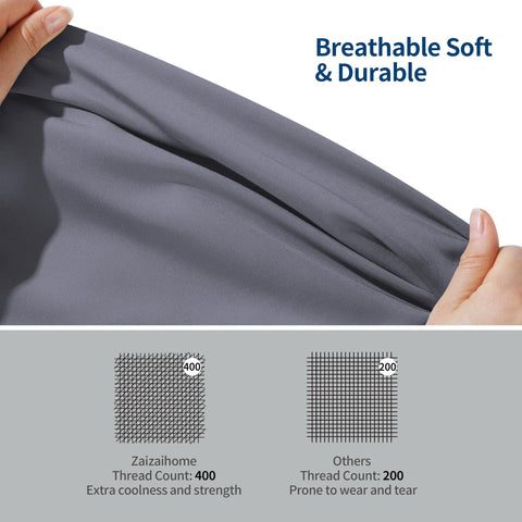 Zaizaihome deep 16-inch pocket elastic detail ensuring secure fit and no slipping