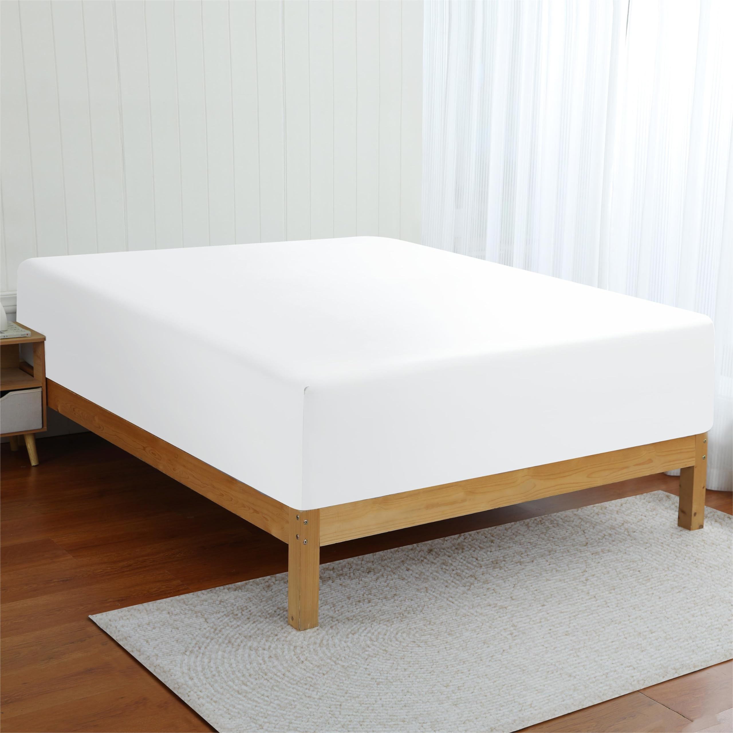 Zaizaihome fitted sheet on a king mattress demonstrating wrinkle-free fit