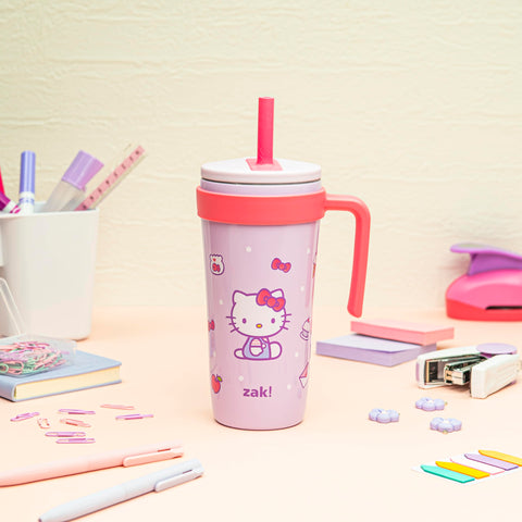Zak Designs Hello Kitty stainless steel texture close-up for durability