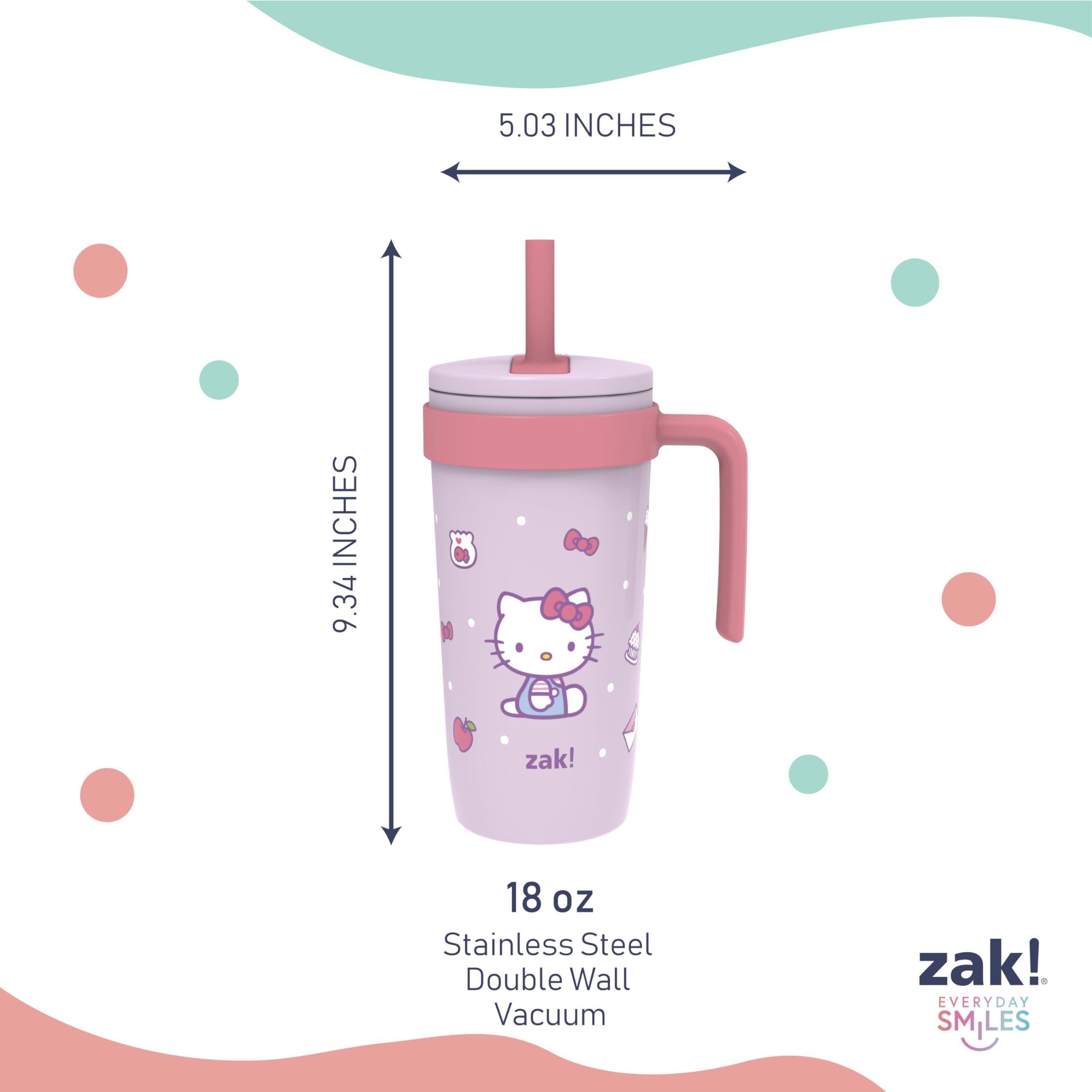 Zak Designs Hello Kitty top-rack dishwasher showing easy-care cleaning