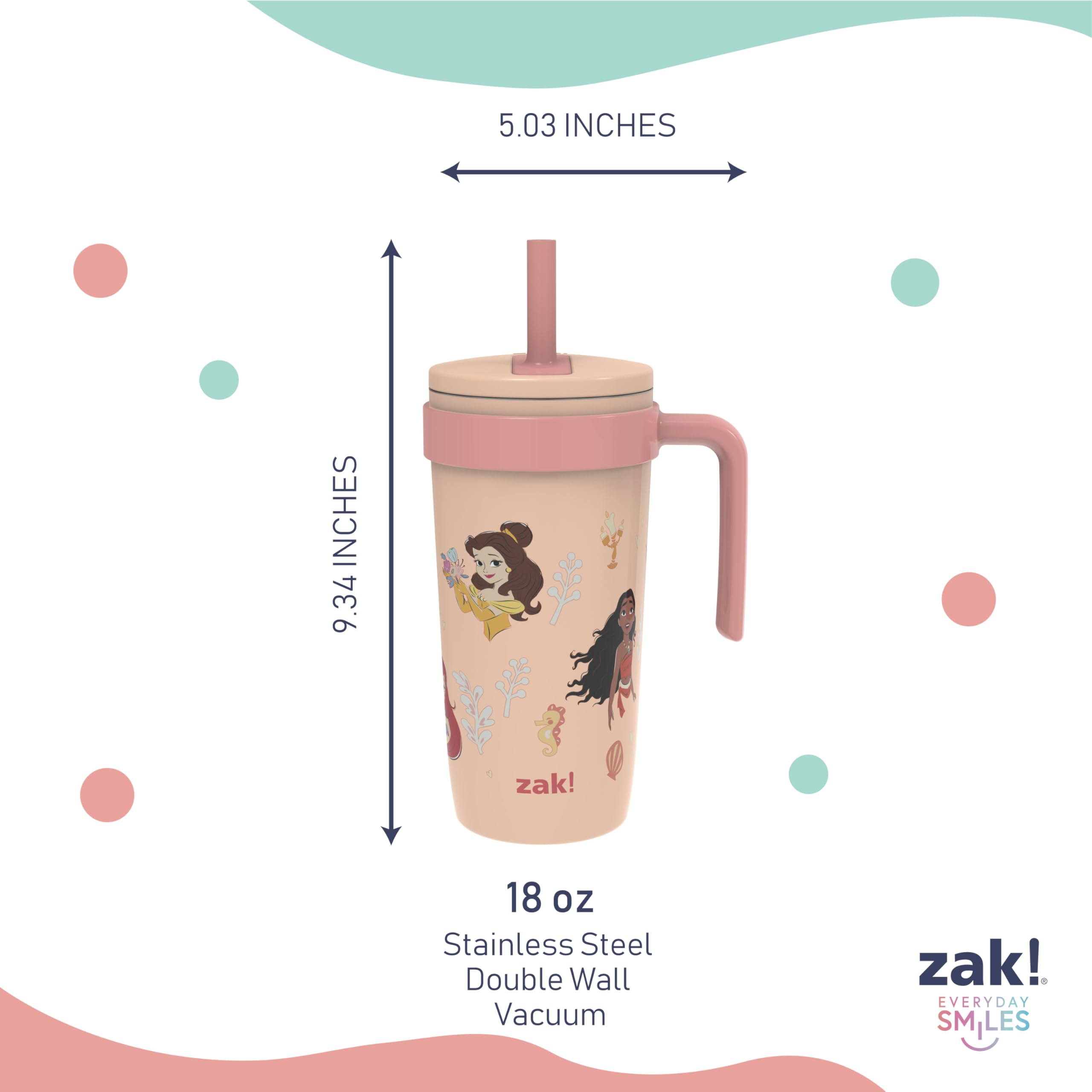 Zak Designs six-character lineup showing variety for Disney Princess fans