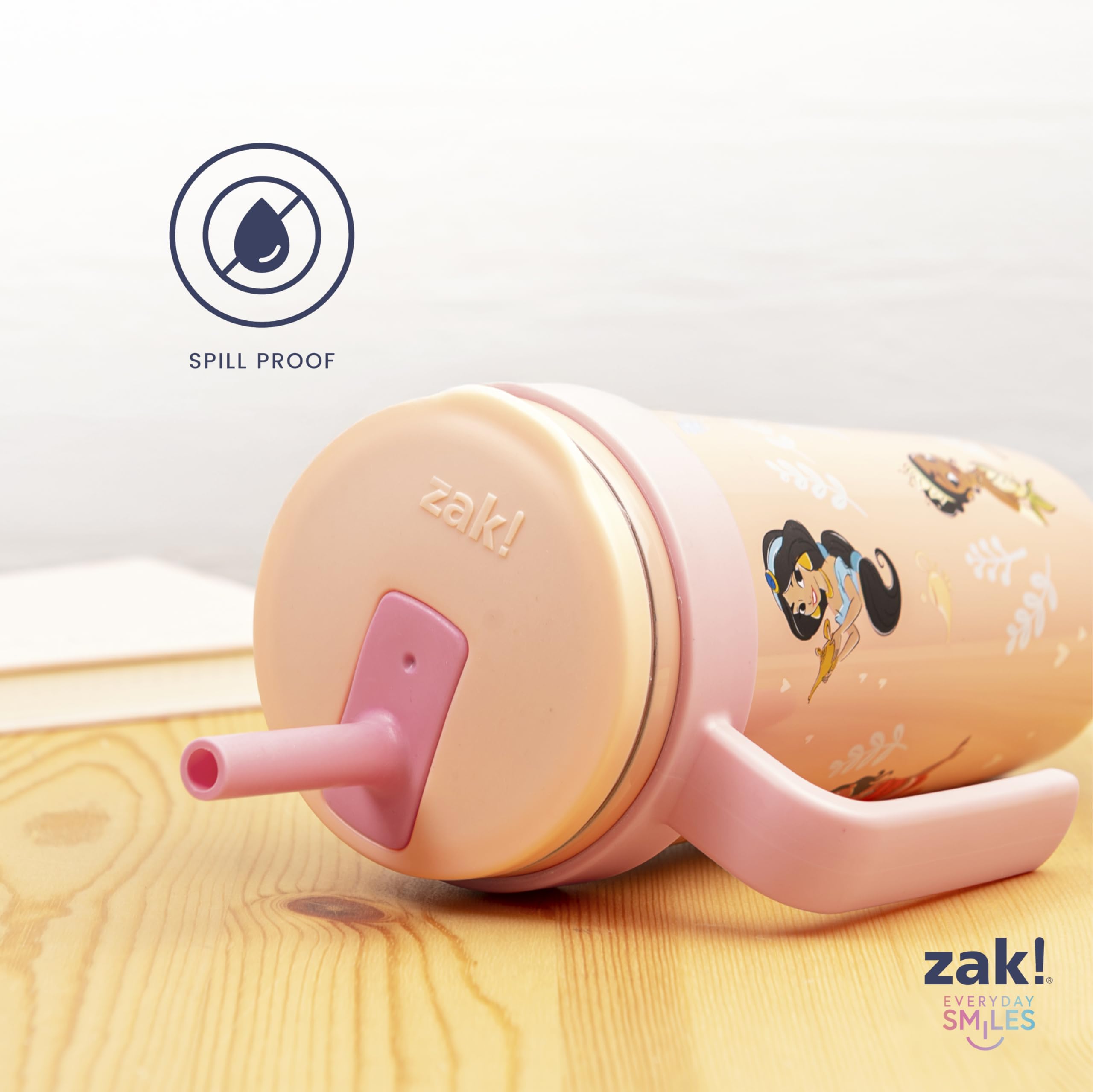 Zak Designs tumbler cutaway illustrating double-wall vacuum insulation and cold retention