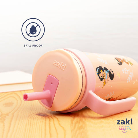 Zak Designs tumbler cutaway illustrating double-wall vacuum insulation and cold retention