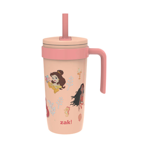 Zak Designs tumbler front packaging showing Disney Princess artwork and benefit of fun hydration