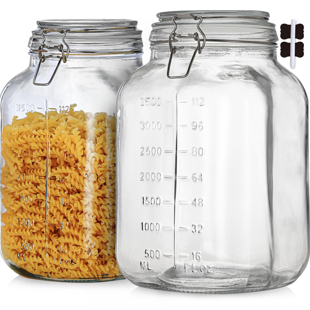 ZALSSKE front view of both jars showing clear glass and space saving