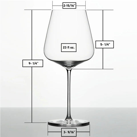 Zalto glass in hand during tasting illustrating aeration benefit and scale