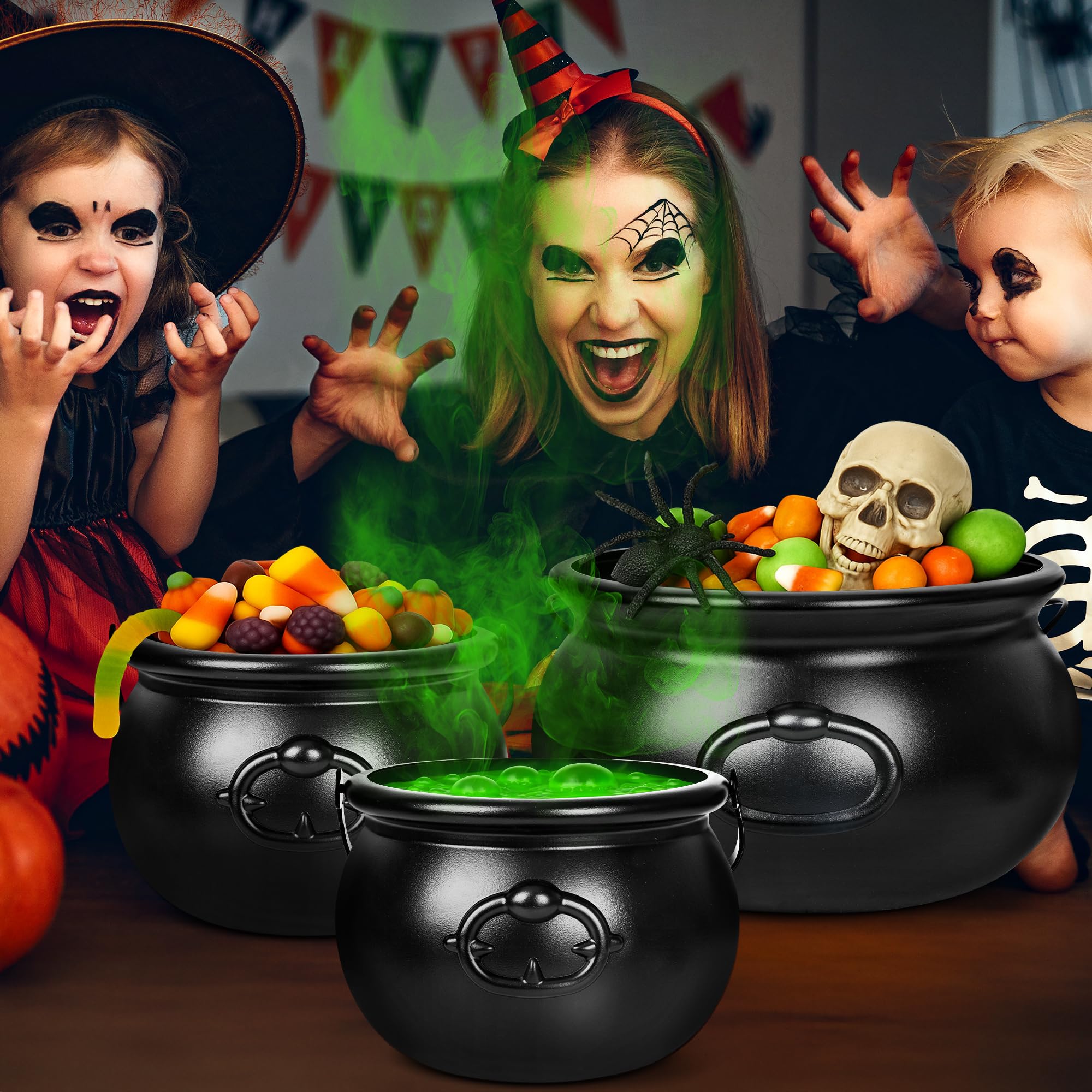 ZATAYE cauldron with dry ice effect illustrating spooky atmosphere safely