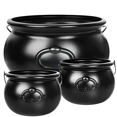 ZATAYE front view of three black cauldrons showing set and styling benefit