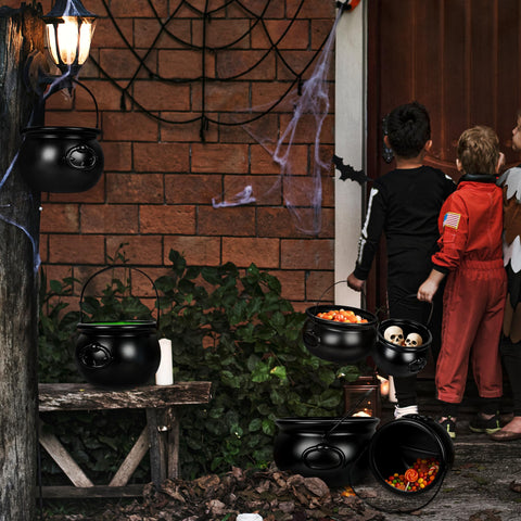 ZATAYE outdoor display of cauldrons creating Halloween curb appeal benefit