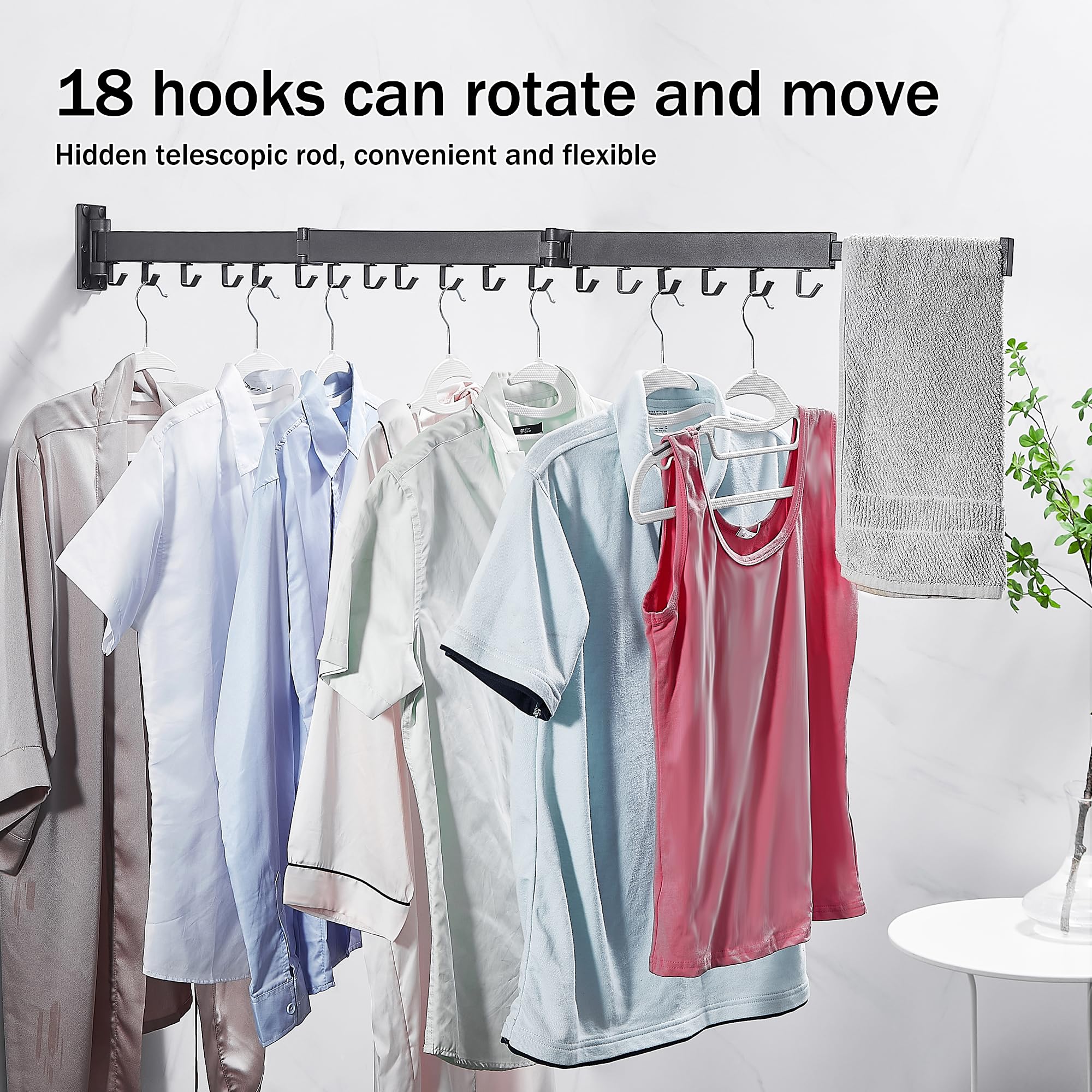 ZdwCyl installed in bathroom for neat, compact laundry drying