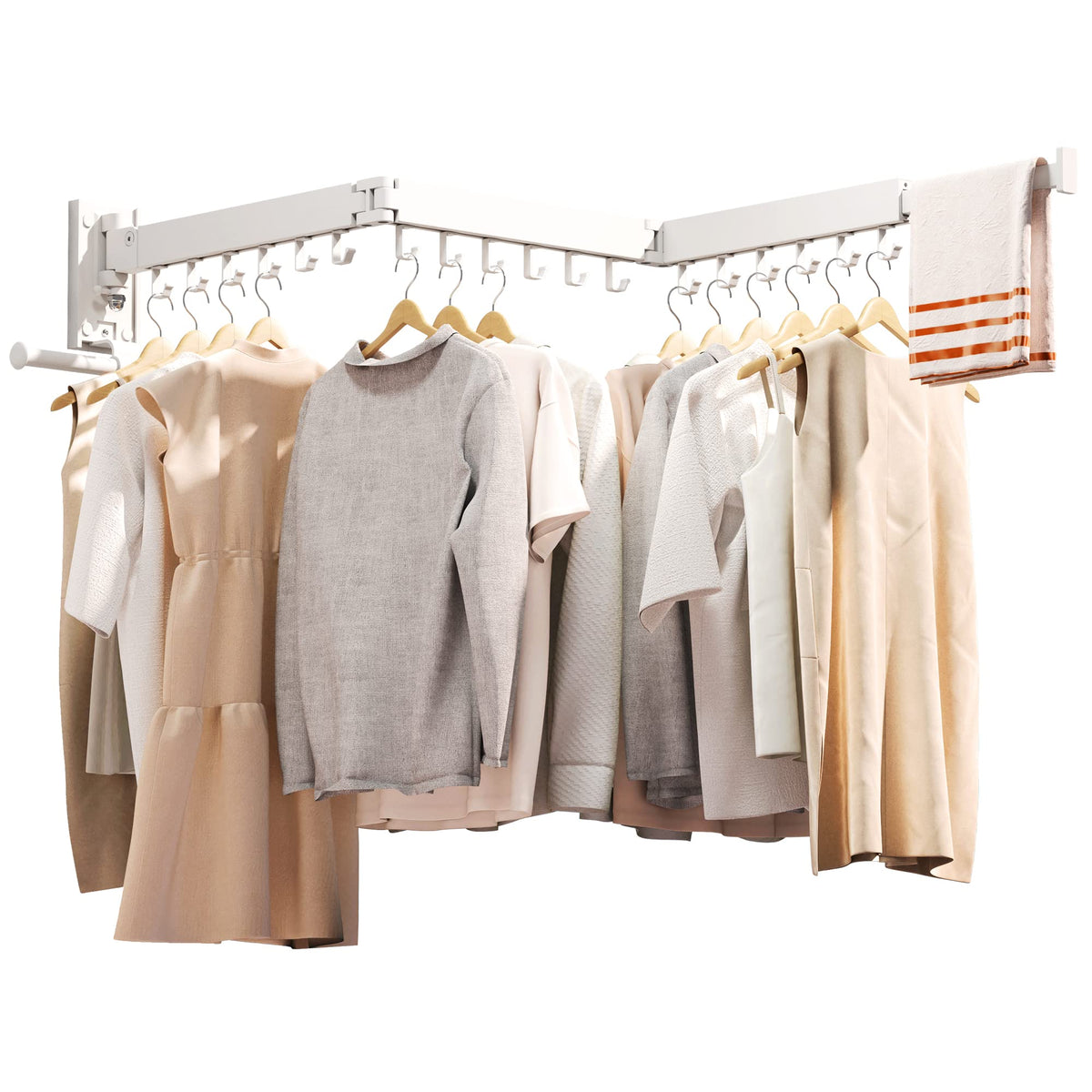 ZdwCyl front view of wall-mounted rack showing compact storage benefit