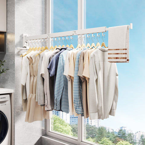 ZdwCyl loaded with clothes on balcony enabling sun and airflow drying