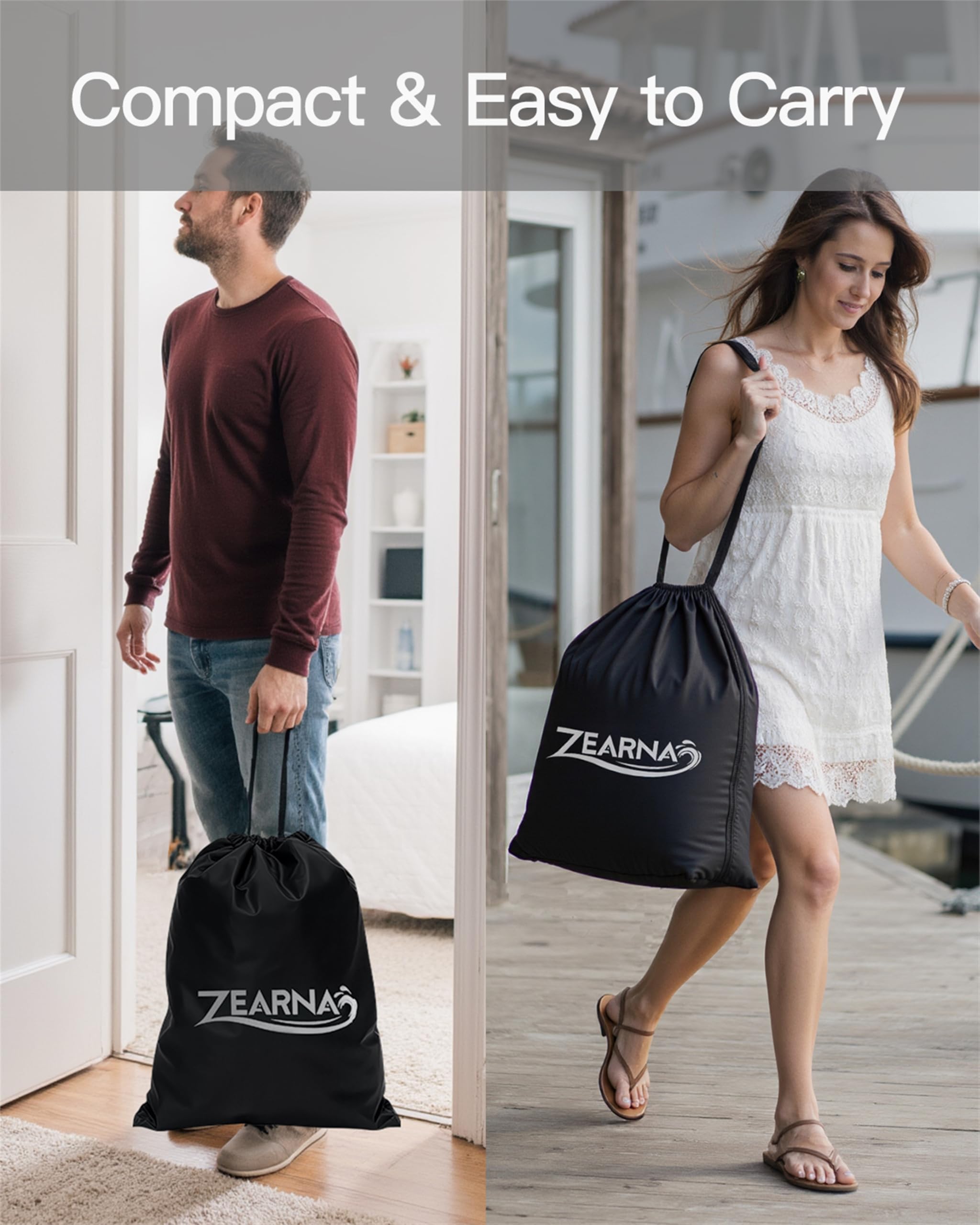 Zearna bed in guest room lifestyle scene offering comfortable temporary bedding
