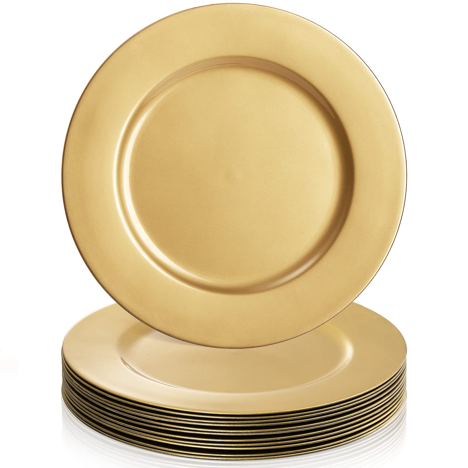 ZEAYEA gold charger plate front view showcasing elegant finish and instant table upgrade