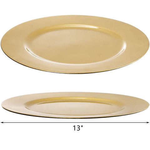 ZEAYEA stacked charger plates showing how 12-pack stores compactly and saves space