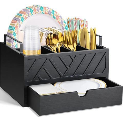 Zecela front view showing organized plates and compartments for quick serving