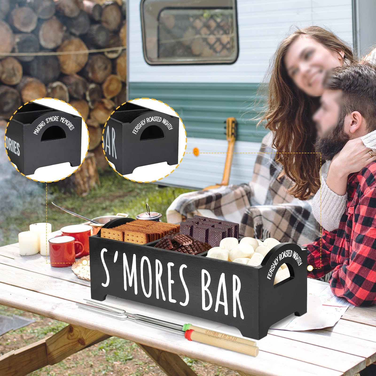 Zecela extendable roasting sticks fully extended for safe fire pit roasting