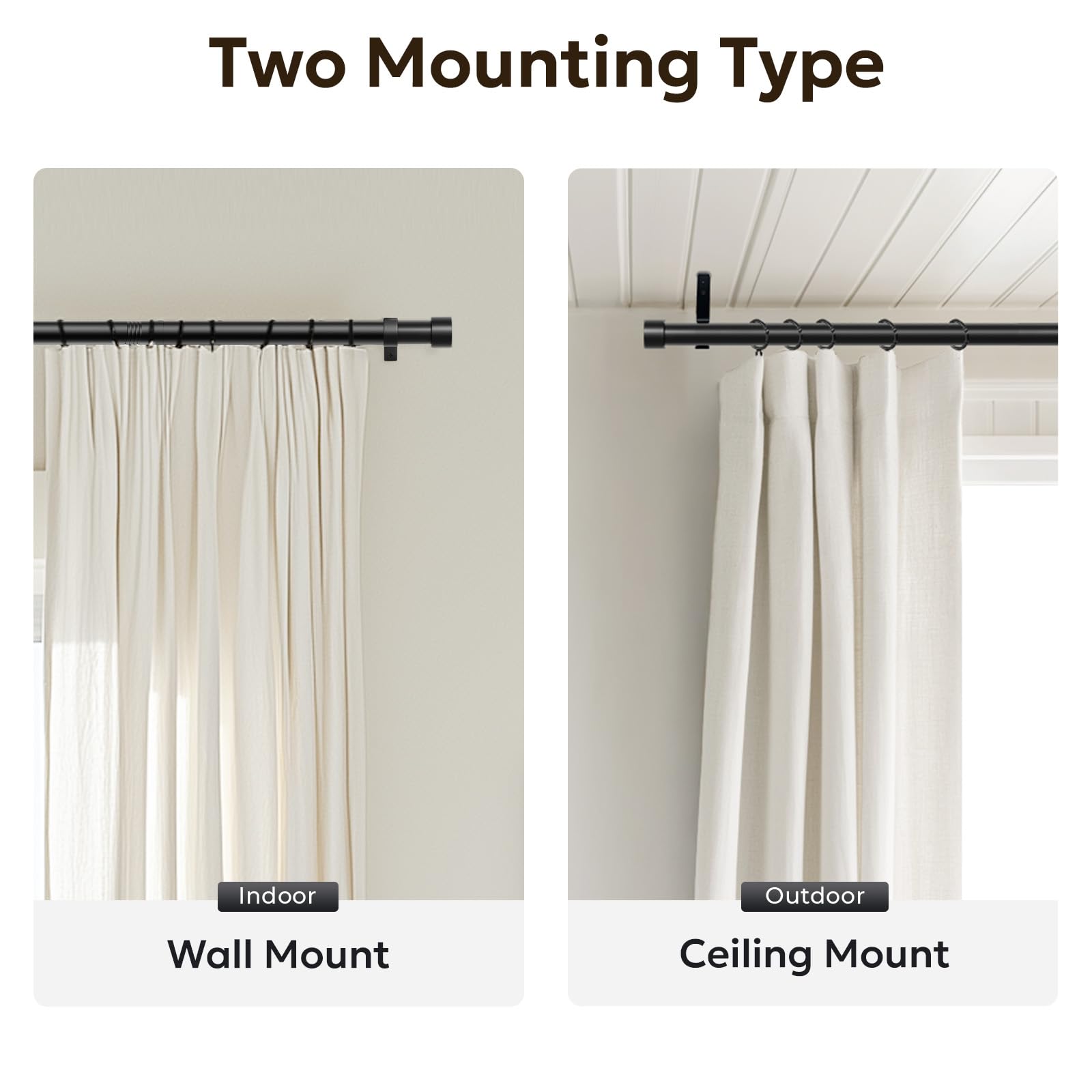 zeerobee supporting heavy drapes to show 30 lb capacity and anti-sag performance
