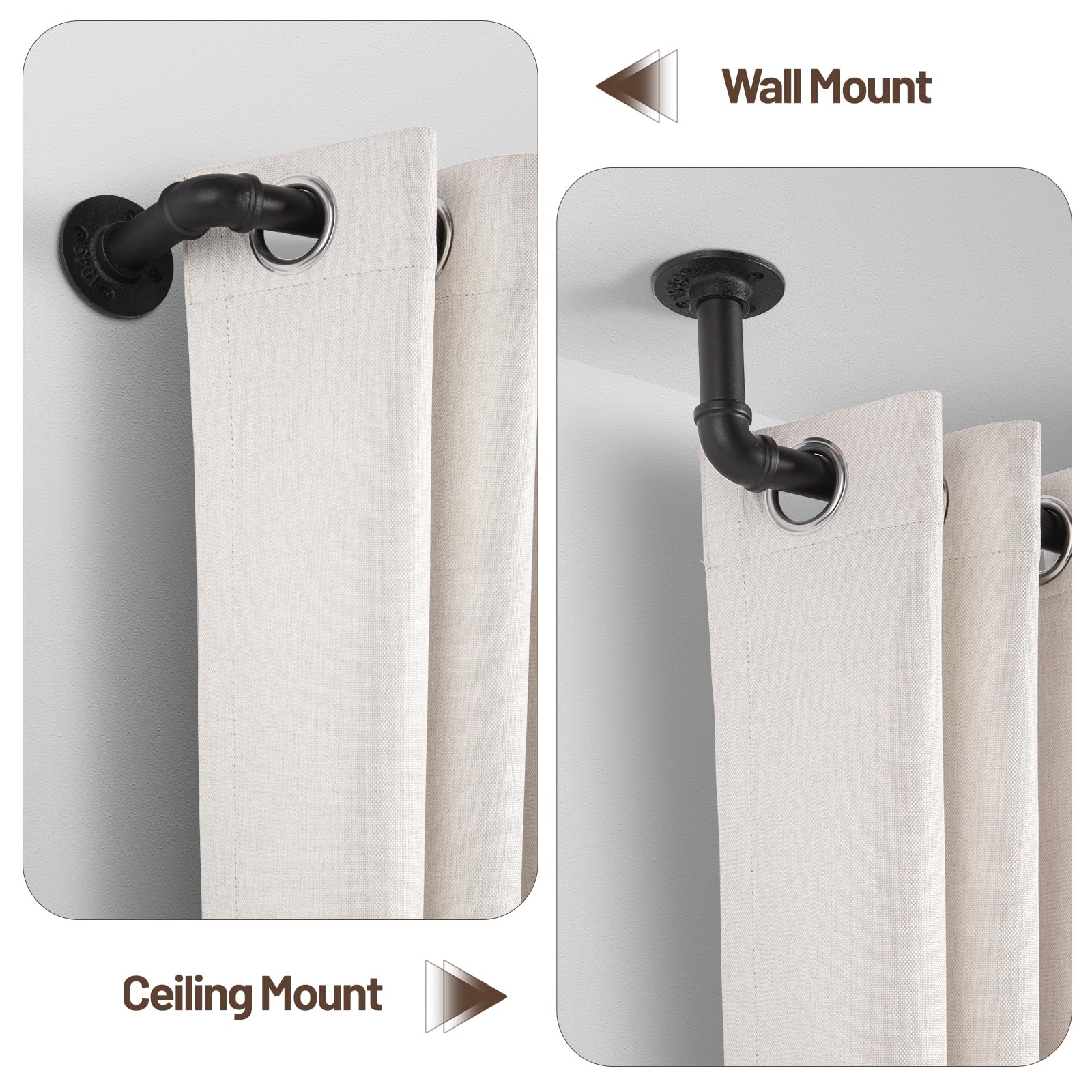 zeerobee rod installed on ceiling showing space-saving fit