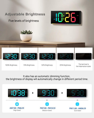 Zelaclock wall-mounted in living room providing visible time and decor enhancement