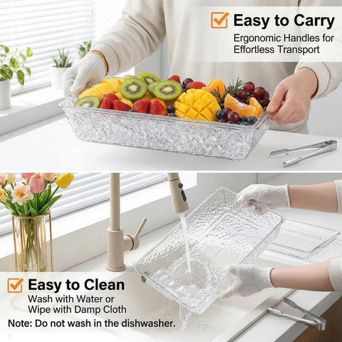 ZENFUN close-up of included plastic ice tongs for hygienic, easy serving control