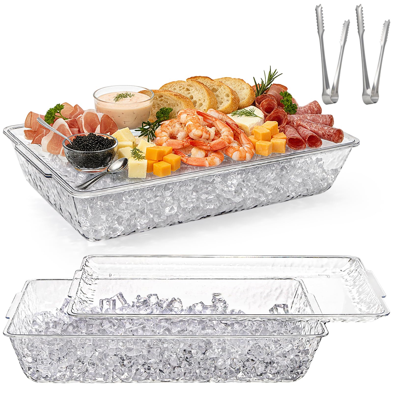 ZENFUN front view of both chilled serving trays showing clean presentation and chilled convenience