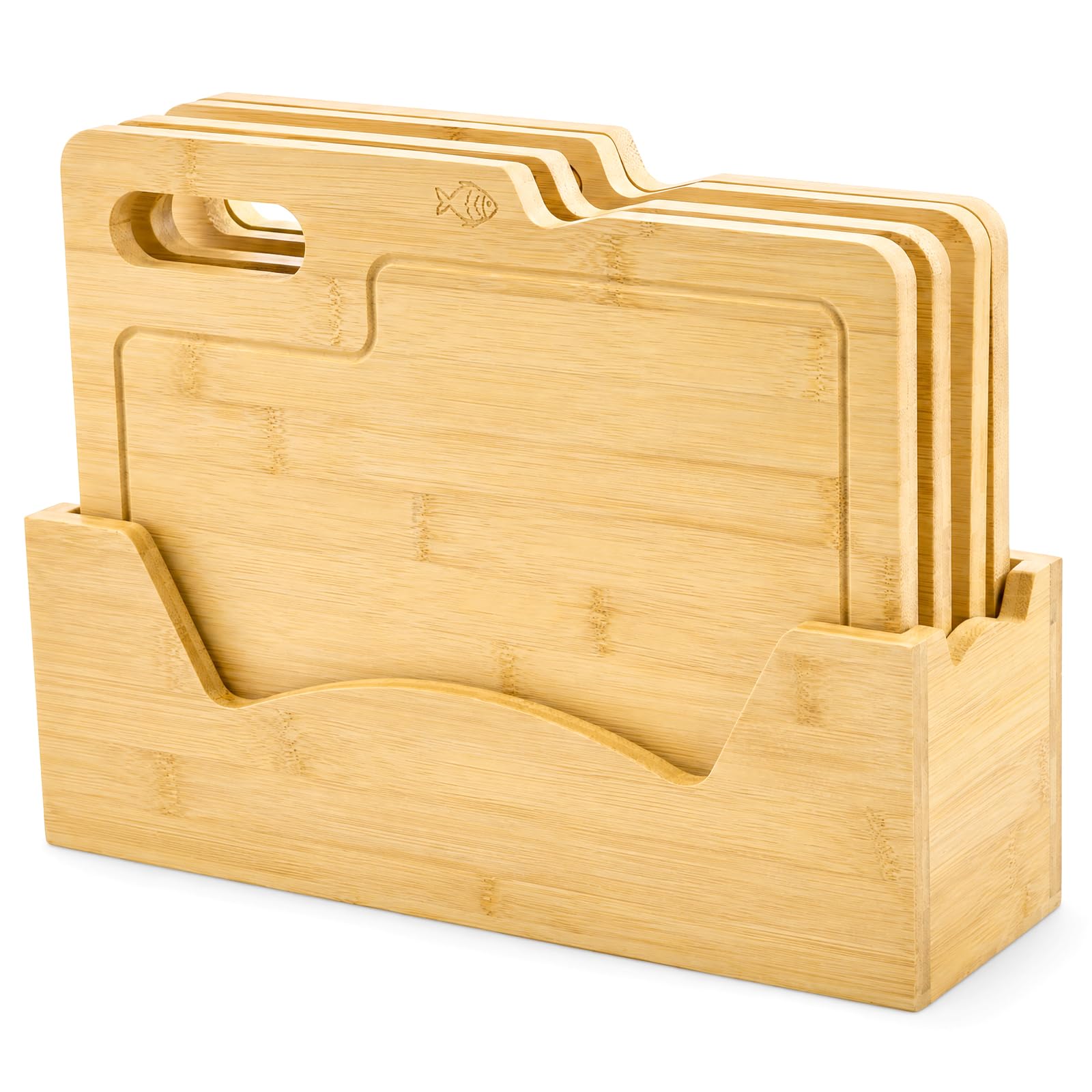 ZENFUN vertical holder storing boards neatly to save counter space