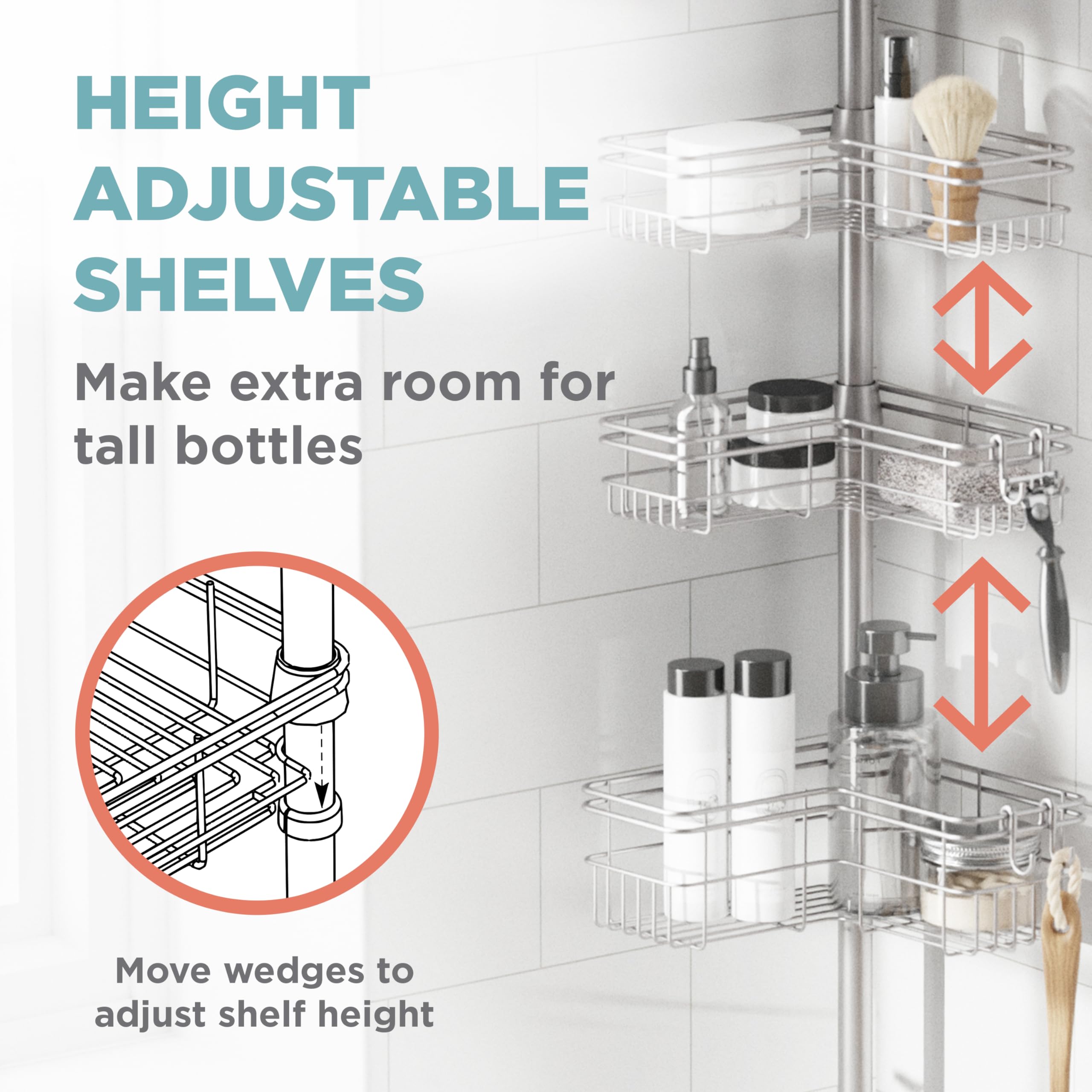 Zenna Home removable adhesive brace attached adding mid-pole stability