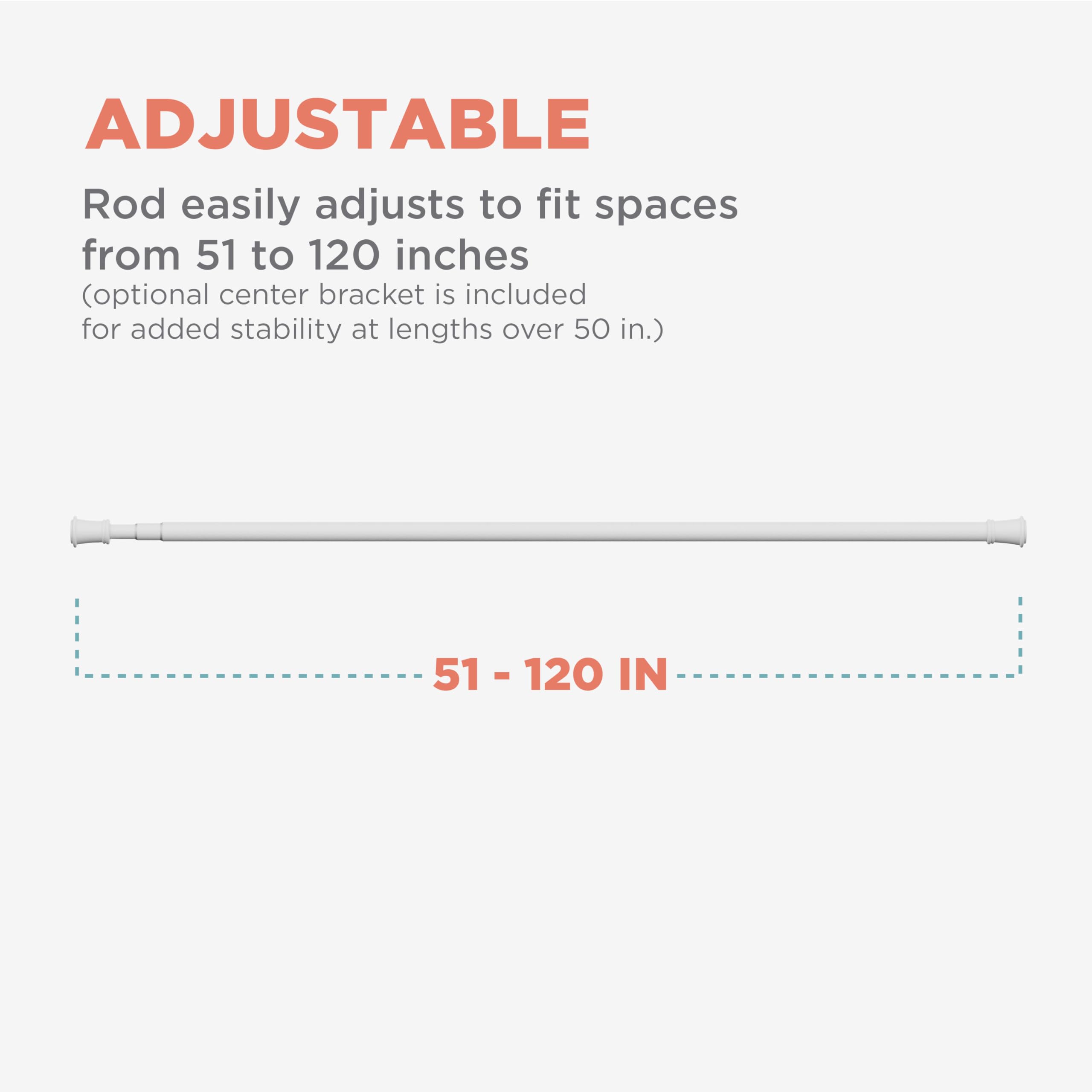 Zenna Home tension rod used inside closet to organize curtains and storage