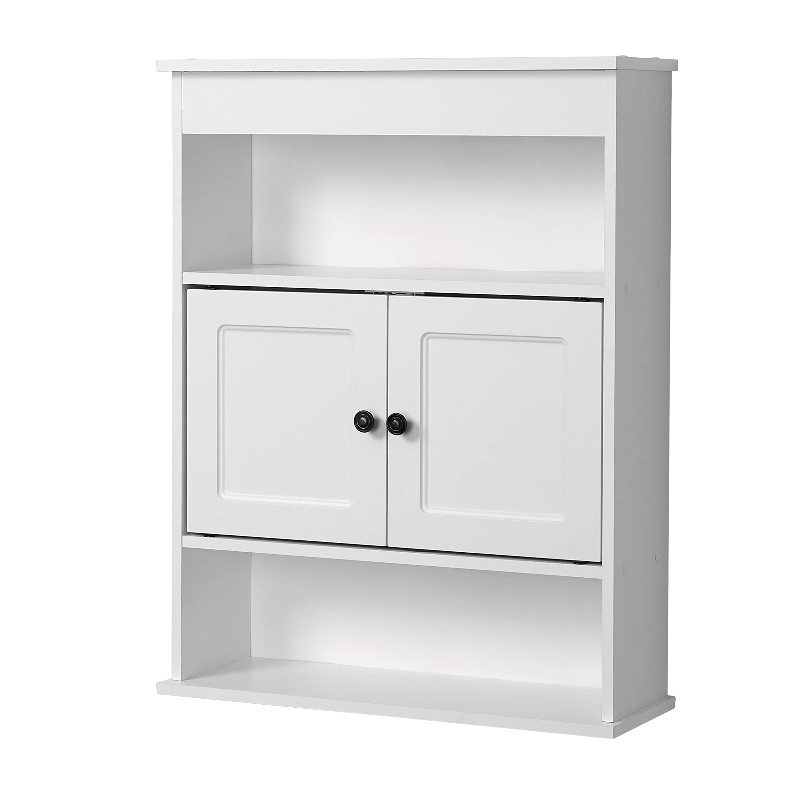Zenna Home front view white cabinet showing clean storage and space savings