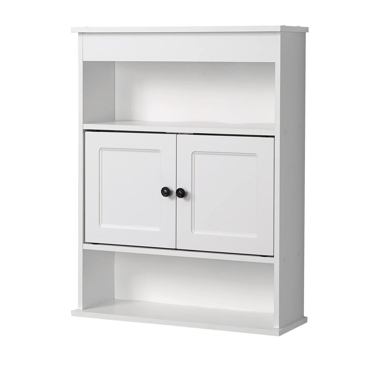 Zenna Home front view white cabinet showing clean storage and space savings