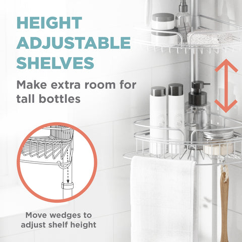 Zenna Home towel bar and hooks offering extra hanging storage