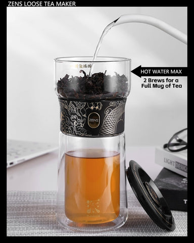 ZENS double-walled glass detail showing insulation and comfortable, warm-hold benefit