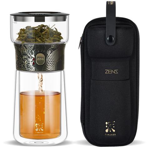 ZENS front view of teapot showing dragon design and compact form, enhances tabletop style