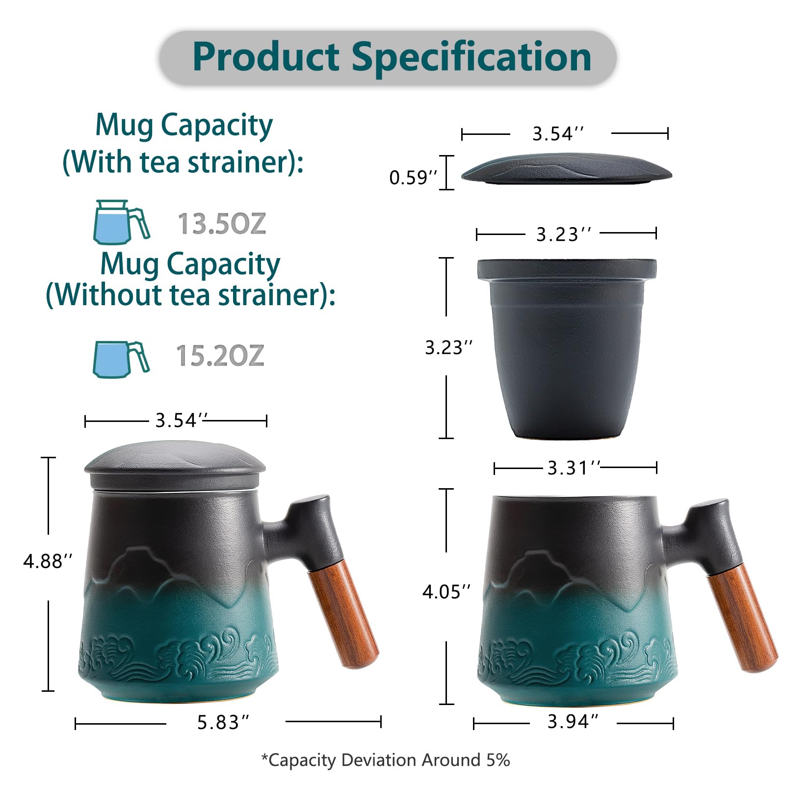 ZENS infuser and lid assembled demonstrating fine mesh filtration for cleaner tea