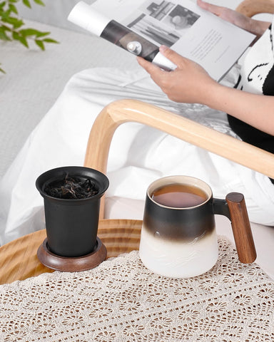 ZENS closeup of fine mesh infuser showing detailed filtration for cleaner tea