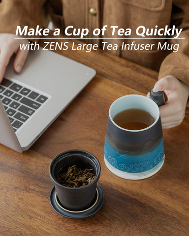 ZENS lid used as coaster demonstrating drip-catching and neatness benefit
