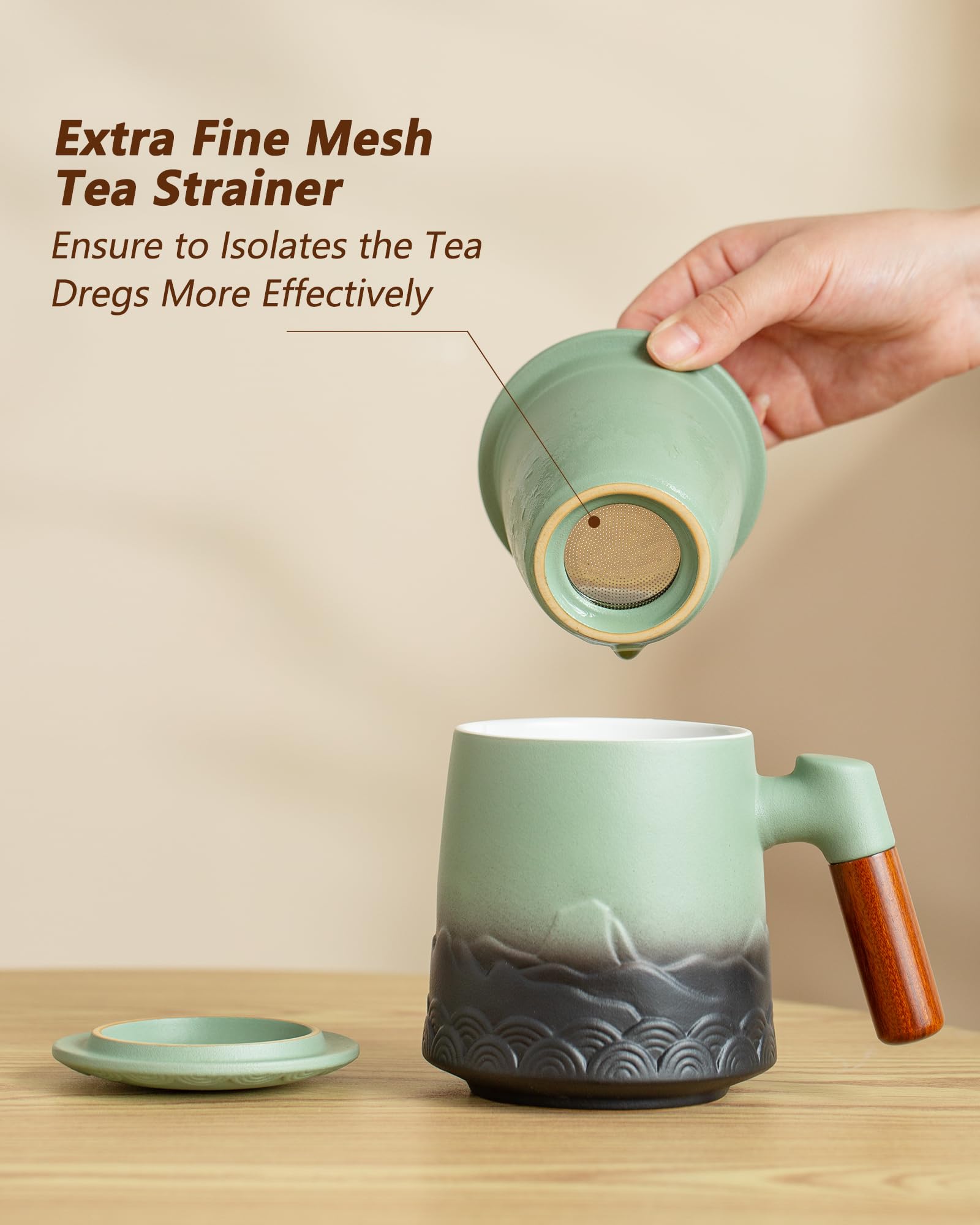 ZENS lid used as coaster capturing drips and preserving surfaces benefit