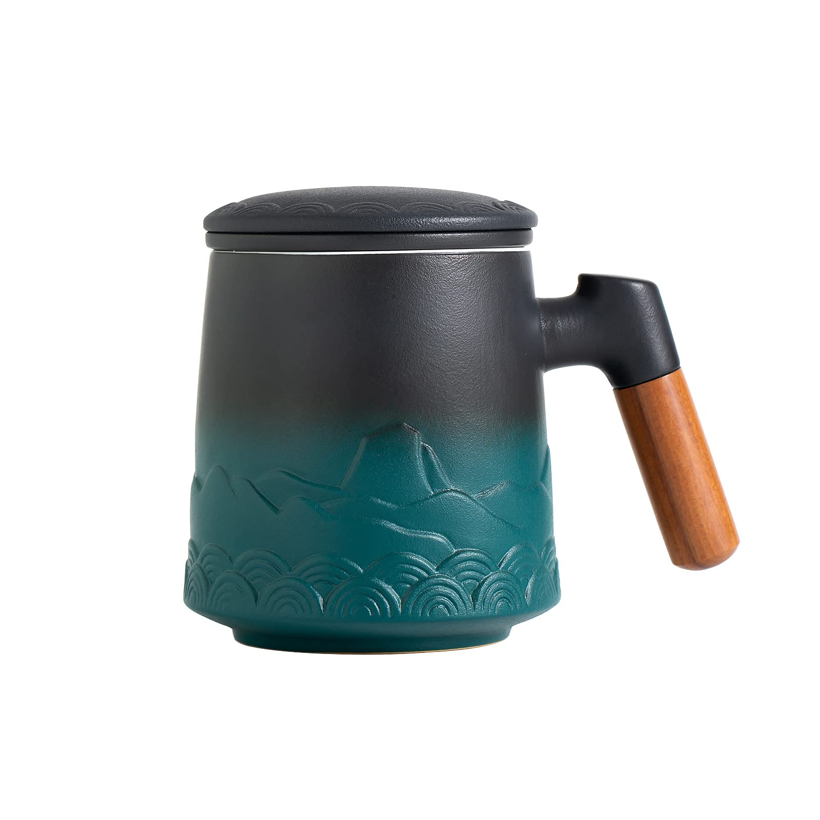 ZENS green mug front view showing elegant shape and capacity