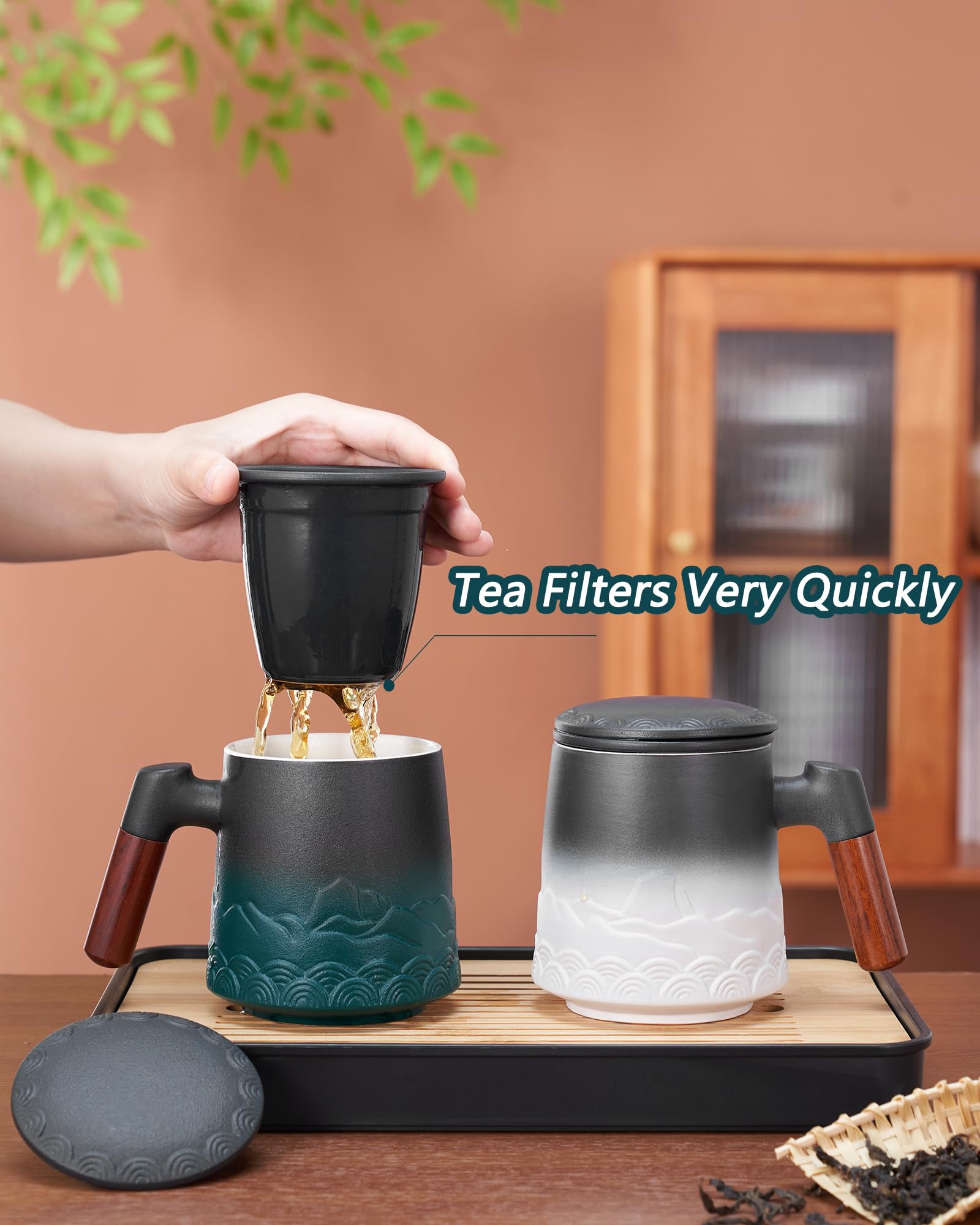 ZENS glaze texture embossed mountain view adding artistic flair