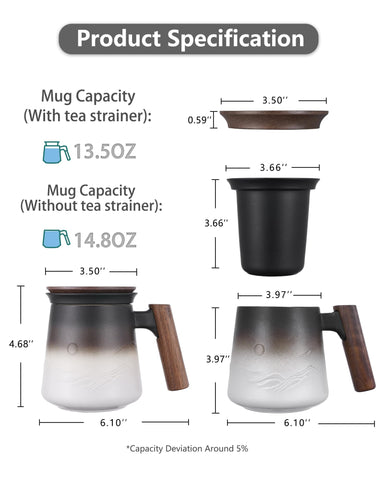 ZENS mug in use steeping loose leaf tea highlighting aroma retention benefit