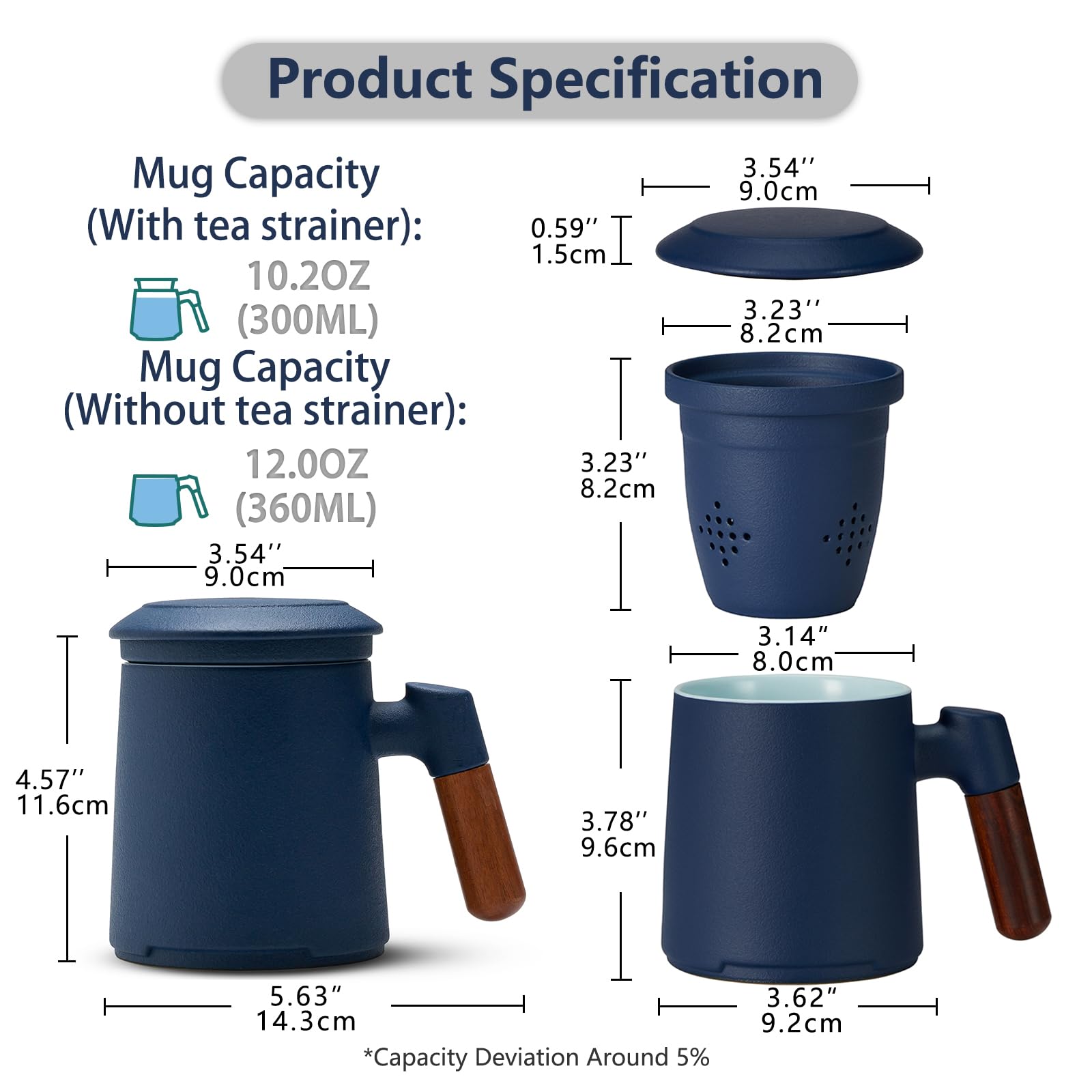 ZENS mug held in hand to show 12oz scale and comfortable single-serve benefit