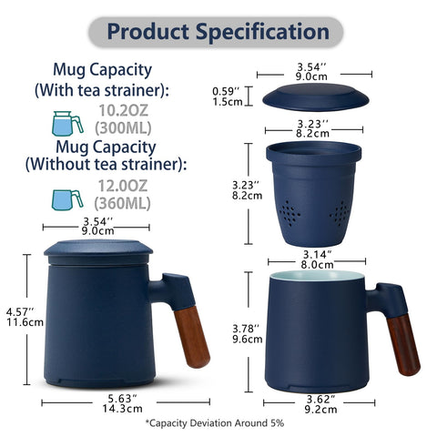 ZENS mug held in hand to show 12oz scale and comfortable single-serve benefit